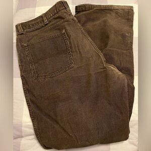 Men brown corduroy pants LLbean natural fit 34/32